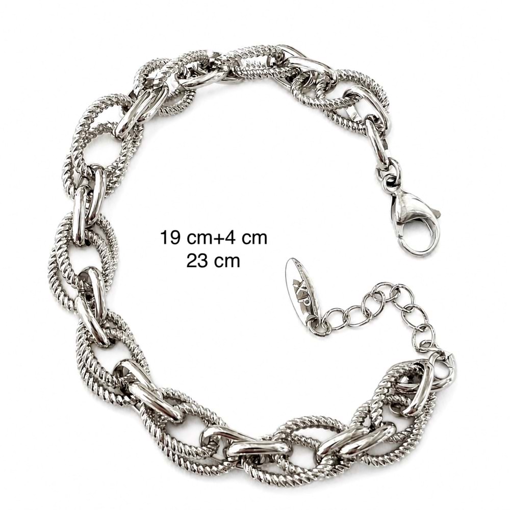 XUPING GÜMÜŞ RENK HALLOW BİLEKLİK 19+4CM ACR9791