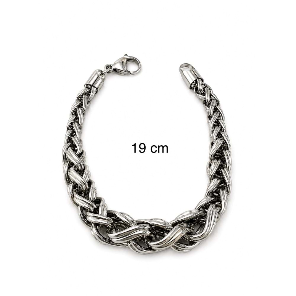 XUPING GÜMÜŞ RENK KALIN BURGU BİLEKLİK 19CM ACR9793