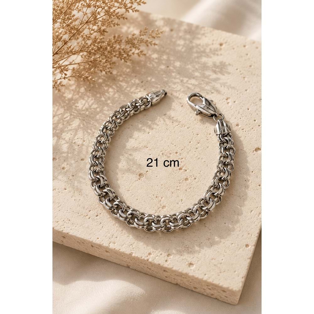 XUPING GÜMÜŞ RENK BİRBİRİNE GEÇMELİ BİLEKLİK 21CM ACR9794