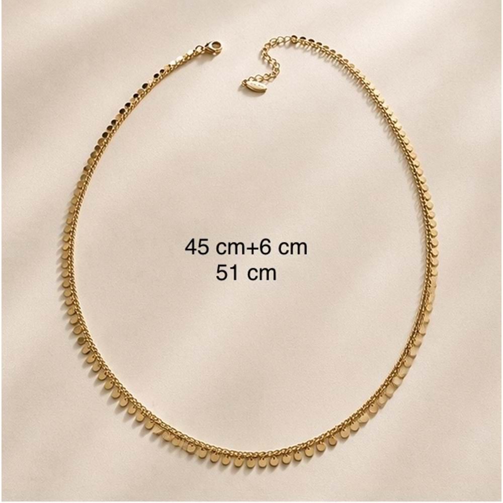 XUPING 14K GOLD RENK, PULLU ZİNCİR KOLYE 45+6CM ACR9797