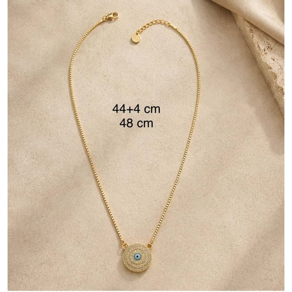 XUPING 14K GOLD RENK, NAZAR KOLYE 44+4CM ACR9799