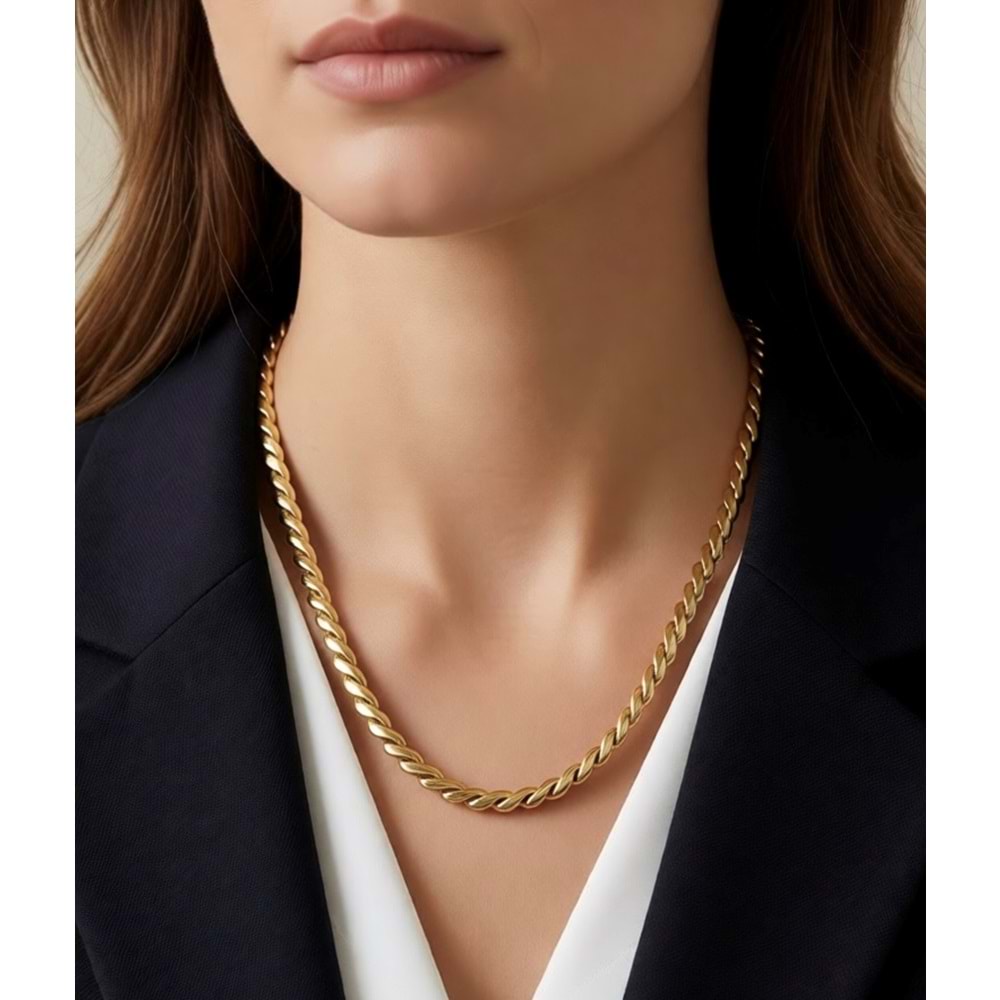 XUPING 14K GOLD RENK, BÜKLÜM KOLYE 50CM ACR9800