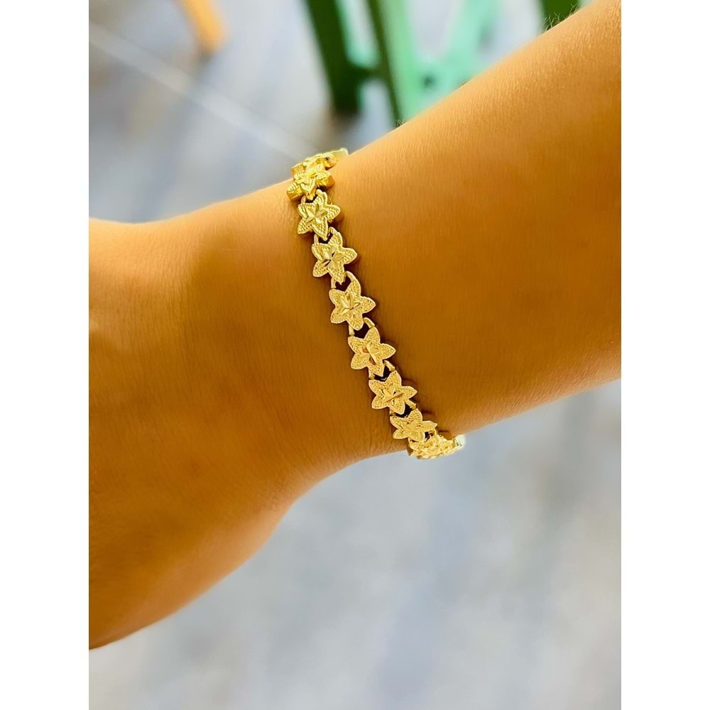XUPING GOLD RENK ÇİÇEK MOTİFLİ BİLEKLİK 19+1CM ACR9820