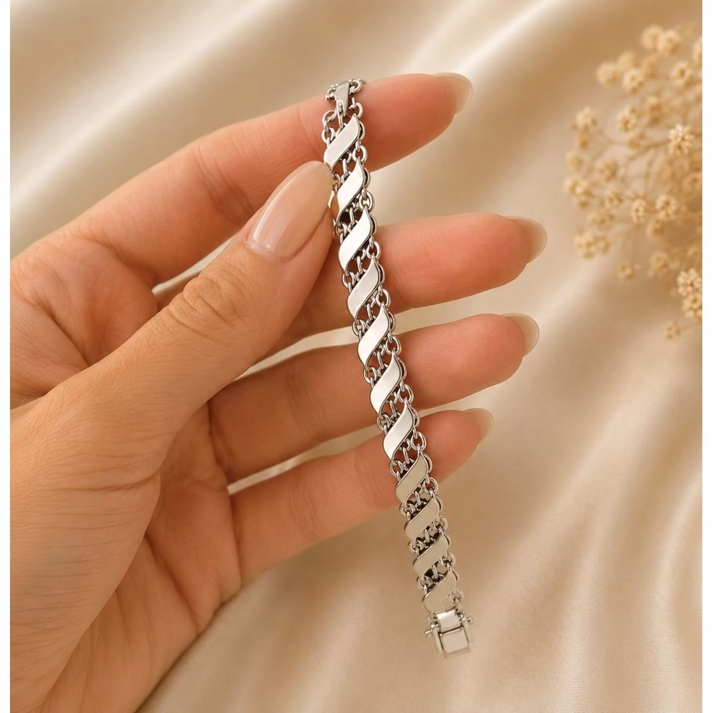 XUPING GÜMÜŞ RENK ZARİF, HAFİF BİLEKLİK 18+4CM ACR9839