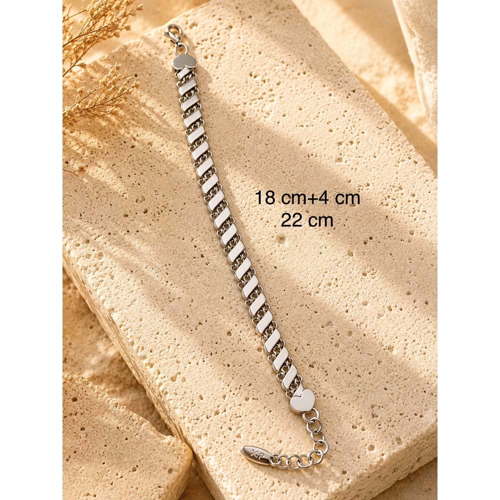 XUPING GÜMÜŞ RENK ZARİF, HAFİF BİLEKLİK 18+4CM ACR9839