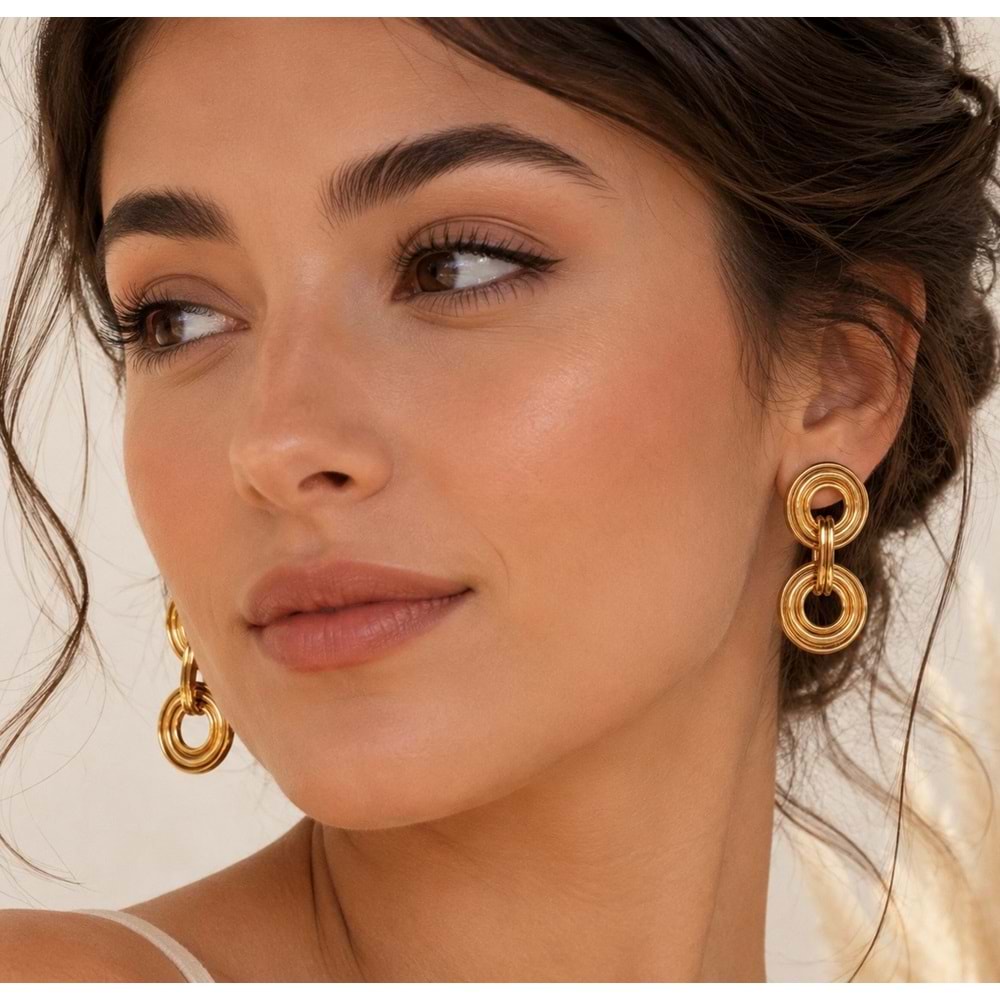 XUPING ROSE RENK BİRBİRİNE GEÇMELİ HALKA KÜPE ACR9858