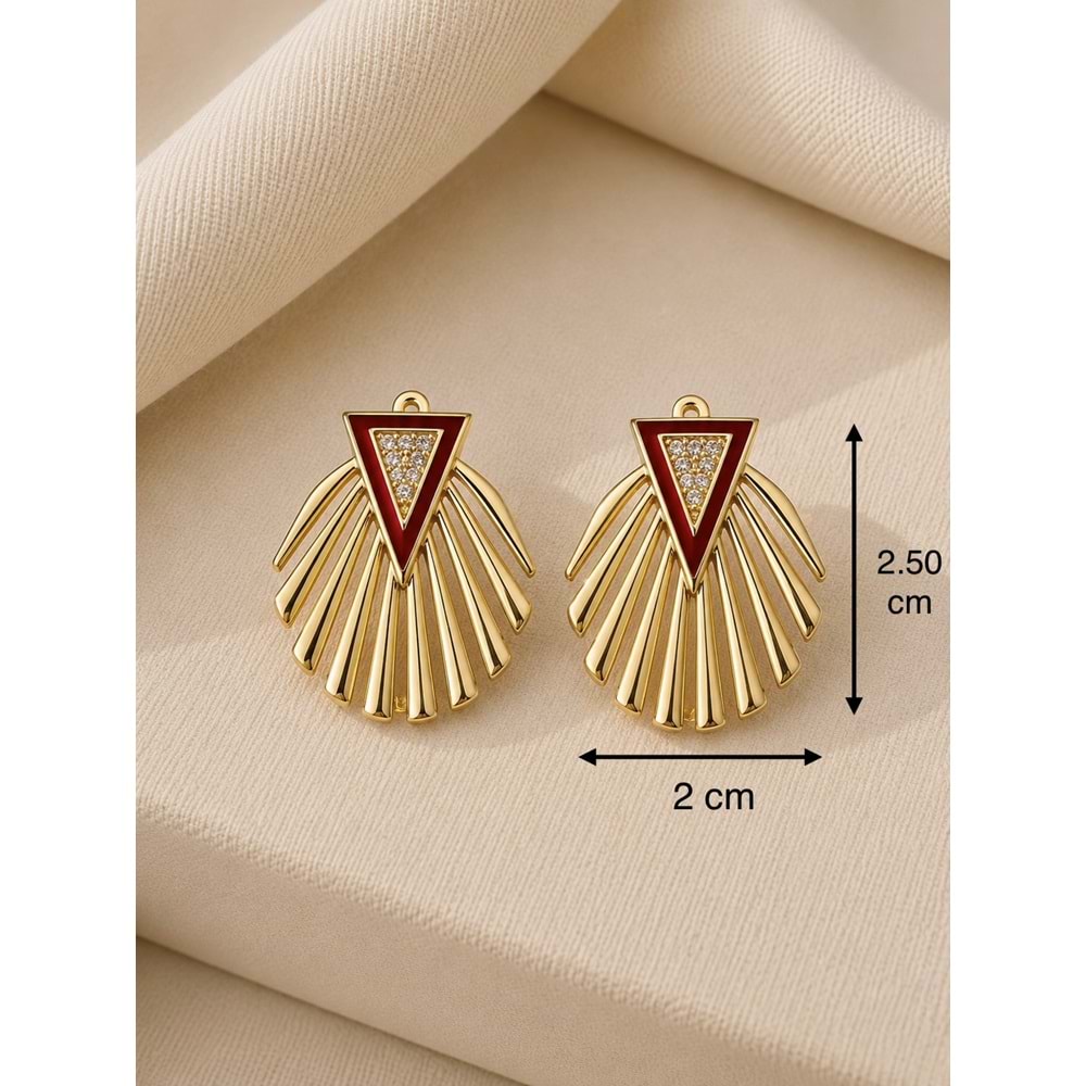 XUPING ROSE RENK, KIRMIZI MİNELİ YELPAZR KÜPE ACR9947