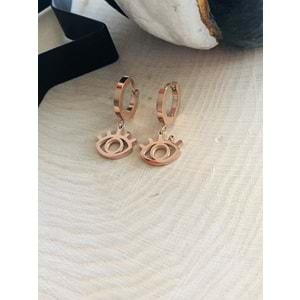 GÖZ ÇELİK KÜPE ROSE RENK 316L4088