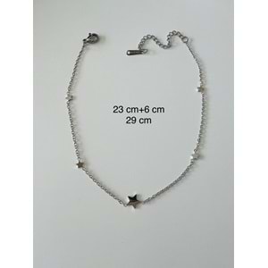 ÇELİK GÜMÜŞ RENK YILDIZ HALHAL 23+6CM ACR0063