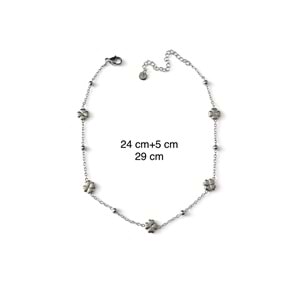 ÇELİK GÜMÜŞ RENK YONCA HALHAL 24+5CM ACR0067