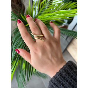 AYARLANABİLİR GOLD RENK SNAKE YÜZÜK ACR0103