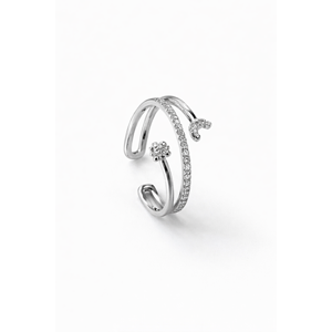 AYARLANABİLİR GÜMÜŞ RENK TAŞLI SARMAL YÜZÜK ACR0114