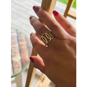 AYARLANABİLİR GOLD RENK HALKALI ZİNCİR YÜZÜK ACR0121