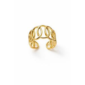 AYARLANABİLİR GOLD RENK HALKALI ZİNCİR YÜZÜK ACR0121