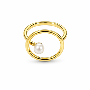 AYARLANABİLİR GOLD RENK İNCİLİ HALKA YÜZÜK ACR0302