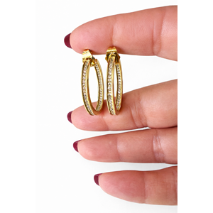 XUPING 14K GOLD RENK ZİRKON TAŞLI HALKA KÜPE ACR0311
