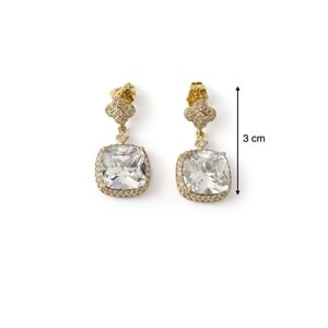 XUPING 14K GOLD KARE ZİRKON TAŞLI KÜPE ACR0314