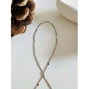 ÖZEL SERİ BİLEKTEN AYARANABİLİR PUL ZİNCİRLİ ŞAHMERAN GÜMÜŞ RENK ACR0946