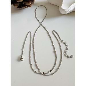 ÖZEL SERİ BİLEKTEN AYARANABİLİR PUL ZİNCİRLİ ŞAHMERAN GÜMÜŞ RENK ACR0946