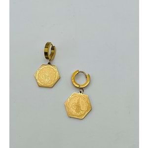 GOLD RENK TUĞRA ÇELİK KÜPE ACR1063