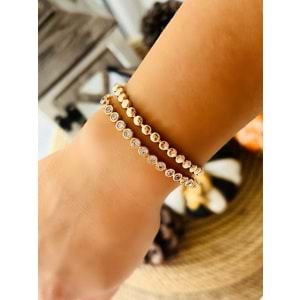XUPING İKİLİ DAMLA TAŞ SUYOLU BİLEKLİK ROSE RENK ACR1311