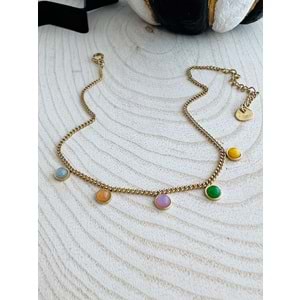 GOLD RENK RENKLİ TAŞLI ÇELİK HALHAL 22+5 CM ACR1533