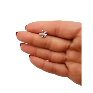 ÇELİK ARKADAN VİDALI PAPATYA TRAGUS-HELIX PIERCING 6 MM GÜMÜŞ RENK ACR2189
