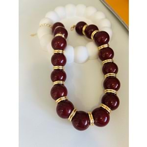 TOP KOLYE BORDO-GOLD 40+5 CM ACR2237
