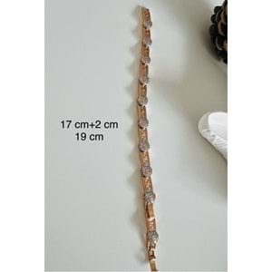 XUPING YUVARLAK TAŞLI SUYOLU BİLEKLİK ROSE 17+2 CM ACR2493