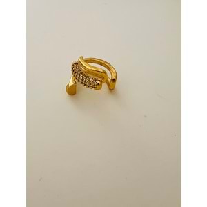 ÇİVİ MODEL KISTIRMALI KIKIRDAK KÜPE GOLD ACR2532