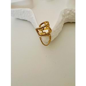 ZİNCİR SALLANTILI KISTIRMALI KIKIRDAK KÜPE GOLD ACR2538