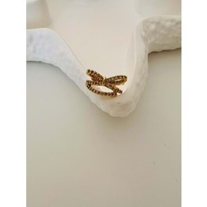 FİYONKLU, KISTIRMALI KIKIRDAK KÜPE GOLD ACR2543
