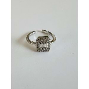 AYARLANABİLİR ÇELİK BAGET TAŞLI YÜZÜK GÜMÜŞ ACR2722