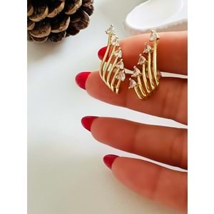 ÇOKLU GÖRÜNÜMLÜ ÇELİK KÜPE GOLD ACR3068