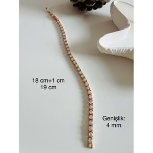 XUPING KARE TAŞLI SUYOLU BİLEKLİK ROSE RENK 18+1 CM-4MM ACR3077