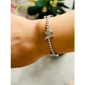 XUPING GÜMÜŞ RENK KELEBEKLİ SUYOLU BİLEKLİK 17+4CM ACR3093