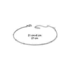 ÇELİK GÜMÜŞ RENK TOPLU, İNCE ZİNCİRLİ HALHAL 21+6CM ACR3135