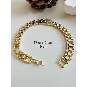 XUPING BAGET TAŞLI KORDON BİLEKLİK 17+2 CM-14K GOLD ACR4102