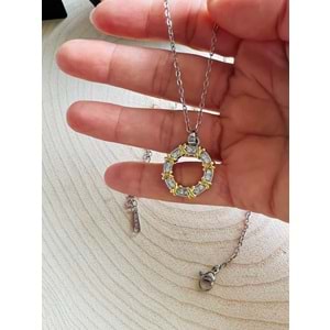GÜMÜŞ RENK XOXO ÇELİK KOLYE 40+6 CM ACR4134