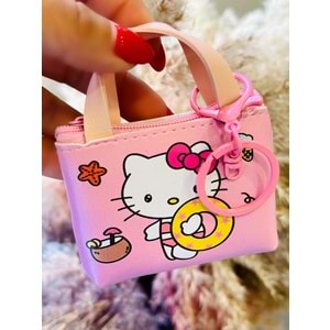 ÇOCUKLAR İÇİN MİNİ HELLO KİTTY PARA CÜZDANI, ANAHTARLIK, PEMBE ACR4841