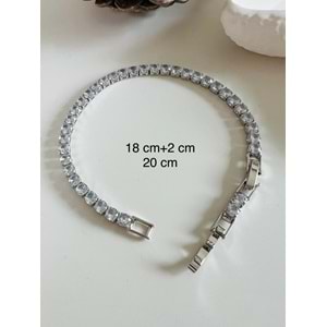 ÇELİK SUYOLU BİLEKLİK 18+2 CM-4MM-GÜMÜŞ ACR4955