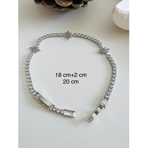 ÇELİK YILDIZLI SUYOLU BİLEKLİK 18+2 CM-3MM-GÜMÜŞ ACR4956