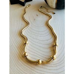 GOLD RENK ÇELİK TOP ZİNCİR KOLYE 47+7 CM ACR4970