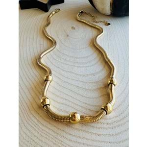 GOLD RENK ÇELİK TOP ZİNCİR KOLYE 47+7 CM ACR4970