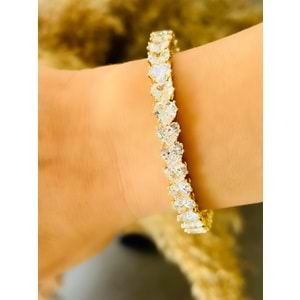 KALPLİ ESNEK SUYOLU ÇELİK BİLEKLİK-GOLD RENK ACR5071