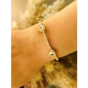 KALPLİ ÇELİK SUYOLU BİLEKLİK 18+2 CM-GOLD ACR5081