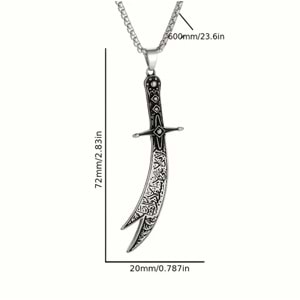 ERKEK ÇELİK KILIÇ KOLYE 60CM-GÜMÜŞ ACR5412