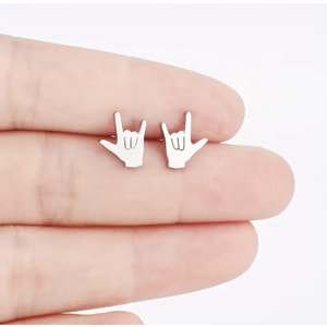 ERKEK OK İŞARETİ ÇELİK KÜPE 1CM-GÜMÜŞ RENK ACR5501