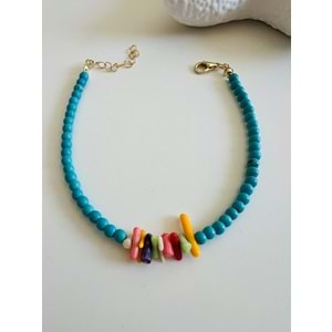 MAVİ BONCUKLU HALHAL 21+4 CM ACR5662