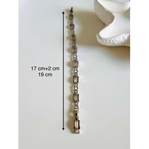 XUPING KARE TAŞLI BİLEKLİK 17+2CM-GÜMÜŞ ACR6229